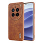 For vivo X200 Pro AZNS Electroplated Frame Crocodile Texture Full Coverage Phone Case(Brown)