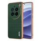 For vivo X200 Pro AZNS Electroplated Frame Crocodile Texture Full Coverage Phone Case(Green)