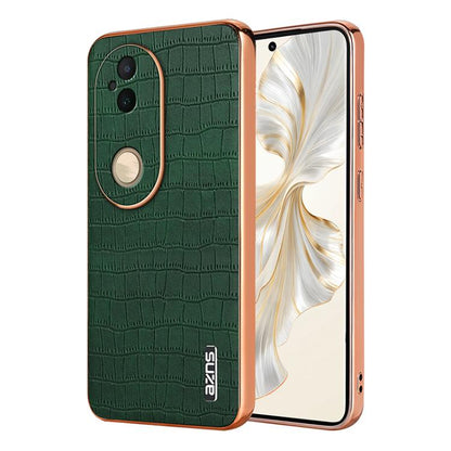 For vivo S20 AZNS Electroplated Frame Crocodile Texture Full Coverage Phone Case(Green)