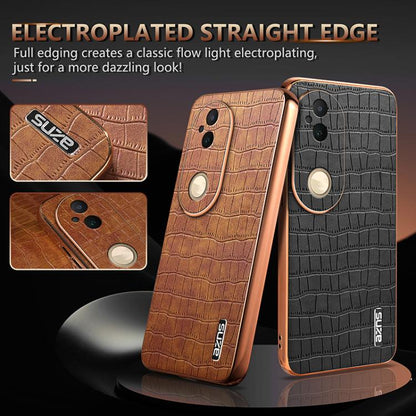 For vivo S20 AZNS Electroplated Frame Crocodile Texture Full Coverage Phone Case(Green)