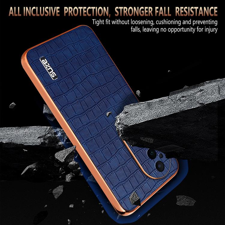 For vivo S20 AZNS Electroplated Frame Crocodile Texture Full Coverage Phone Case(Green)