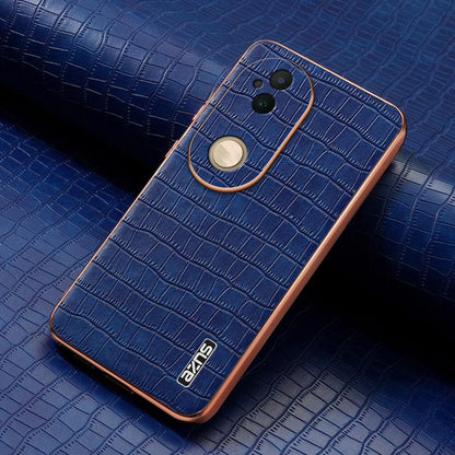 For vivo S20 AZNS Electroplated Frame Crocodile Texture Full Coverage Phone Case(Blue)