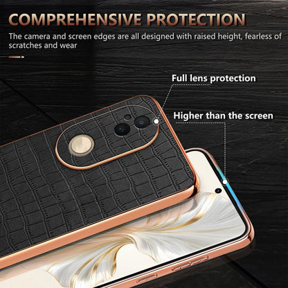 For vivo S20 AZNS Electroplated Frame Crocodile Texture Full Coverage Phone Case(Blue)