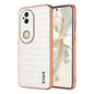 For vivo S20 AZNS Electroplated Frame Crocodile Texture Full Coverage Phone Case(White)