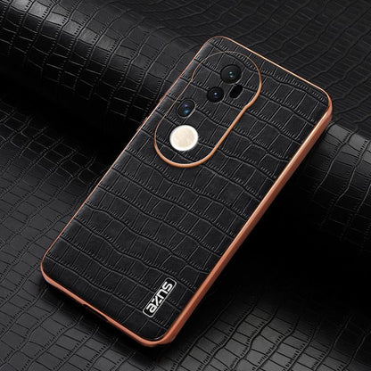 For vivo S20 Pro AZNS Electroplated Frame Crocodile Texture Full Coverage Phone Case(Black)