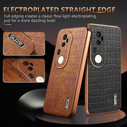 For vivo S20 Pro AZNS Electroplated Frame Crocodile Texture Full Coverage Phone Case(Black)