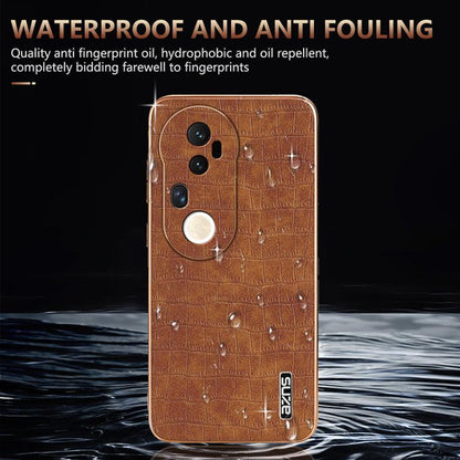 For vivo S20 Pro AZNS Electroplated Frame Crocodile Texture Full Coverage Phone Case(Brown)