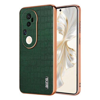 For vivo S20 Pro AZNS Electroplated Frame Crocodile Texture Full Coverage Phone Case(Green)