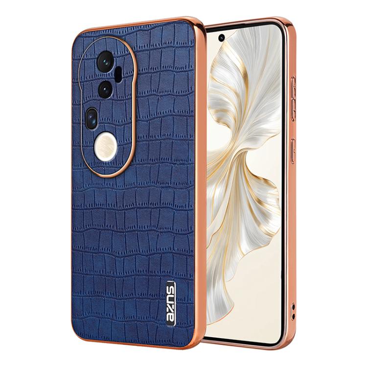 For vivo S20 Pro AZNS Electroplated Frame Crocodile Texture Full Coverage Phone Case(Blue)