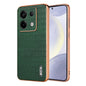 Pour Redmi Note 13 Pro 5G Étui de téléphone à couverture complète AZNS avec cadre électrolytique et texture crocodile (vert)