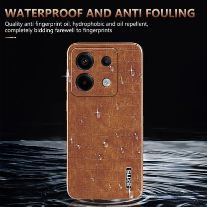 Pour Redmi Note 13 Pro 5G Étui de téléphone à couverture complète AZNS avec cadre électrolytique et texture crocodile (vert)