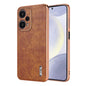 For Redmi Note 12 Turbo AZNS Electroplated Frame Crocodile Texture Full Coverage Phone Case(Brown)