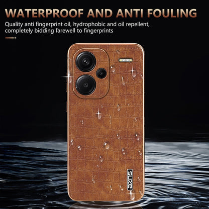 For Redmi Note 13 Pro+ 5G AZNS Electroplated Frame Crocodile Texture Full Coverage Phone Case(White)