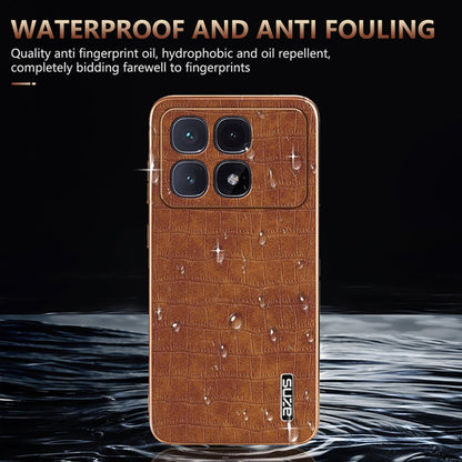 For Redmi K70 Ultra AZNS Electroplated Frame Crocodile Texture Full Coverage Phone Case(White)