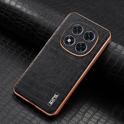 For Redmi Note 14 Pro 5G AZNS Electroplated Frame Crocodile Texture Full Coverage Phone Case(Black)