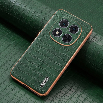 For Redmi Note 14 Pro+ 5G AZNS Electroplated Frame Crocodile Texture Full Coverage Phone Case(Green)