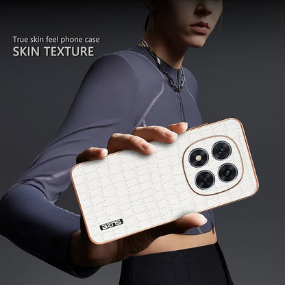 For Redmi Note 14 Pro+ 5G AZNS Electroplated Frame Crocodile Texture Full Coverage Phone Case(White)