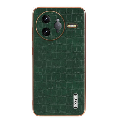 For Redmi K80 Pro AZNS Electroplated Frame Crocodile Texture Full Coverage Phone Case(Green)
