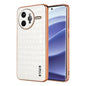 Pour l'étui de téléphone Redmi K80 Pro AZNS avec cadre électroplaqué et texture crocodile, couverture complète (blanc)