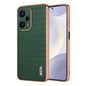 Pour Xiaomi Poco F5 Étui de téléphone à couverture complète en similicuir grain crocodile avec cadre galvanisé AZNS (Vert)