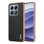 Pour Xiaomi 14T AZNS Étui de téléphone à couverture complète avec cadre électrolytique et texture crocodile (noir)