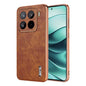 For Xiaomi 15 Pro AZNS Electroplated Frame Crocodile Texture Full Coverage Phone Case(Brown)