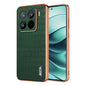 Pour Xiaomi 15 Pro AZNS Coque de téléphone à couverture complète avec cadre électrolytique et texture crocodile (Vert)