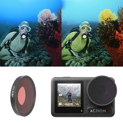 Pour DJI Osmo Action 4 JUNESTAR Filtre d'objectif de caméra fileté, Filtre:Filtre de plongée rouge