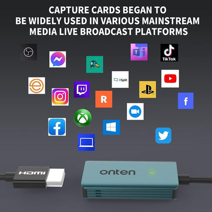 Onten US331 USB Video Capture Card, Length:13cm(Green)