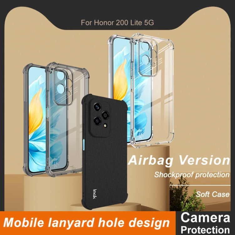For Honor 200 Lite Global imak Shockproof Airbag TPU Phone Case(Matte Black)