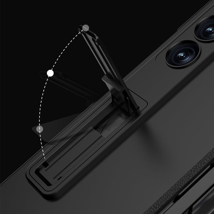 For Samsung Galaxy Z Fold6 GKK Integrated Full Coverage Magnetic Fold Phone Case with Pen Slot, Not Included Pen(Titanium Gray)