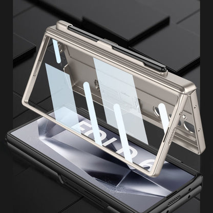For Samsung Galaxy Z Fold6 GKK Integrated Full Coverage Magnetic Fold Phone Case with Pen Slot, Not Included Pen(Titanium Gray)