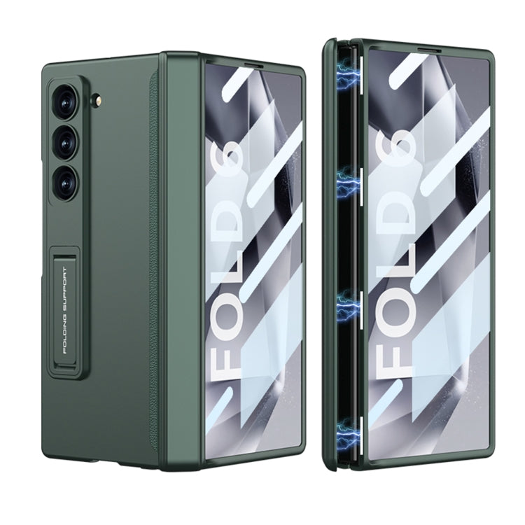 Pour Samsung Galaxy Z Fold6 GKK Étui de téléphone pliable magnétique à couverture intégrale intégrée (Vert Nuit)