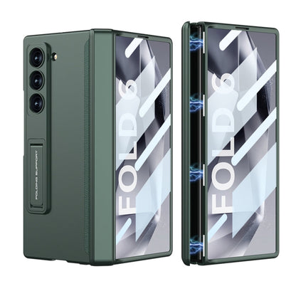 Pour Samsung Galaxy Z Fold6 GKK Étui de téléphone pliable magnétique à couverture intégrale intégrée (Vert Nuit)