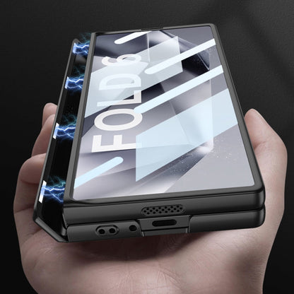Pour Samsung Galaxy Z Fold6 GKK Étui de téléphone pliable magnétique à couverture intégrale intégrée (Vert Nuit)