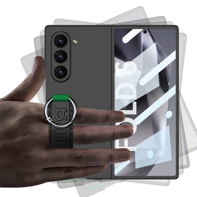 For Samsung Galaxy Z Fold6 GKK Integrated Accurate Hole Side Wrist Strap Ring Phone Case(Grey)