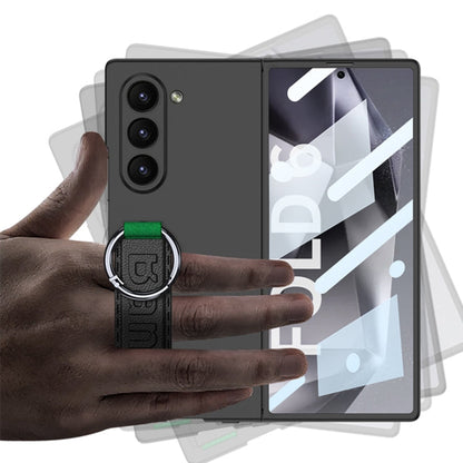 For Samsung Galaxy Z Fold6 GKK Integrated Accurate Hole Side Wrist Strap Ring Phone Case(Grey)