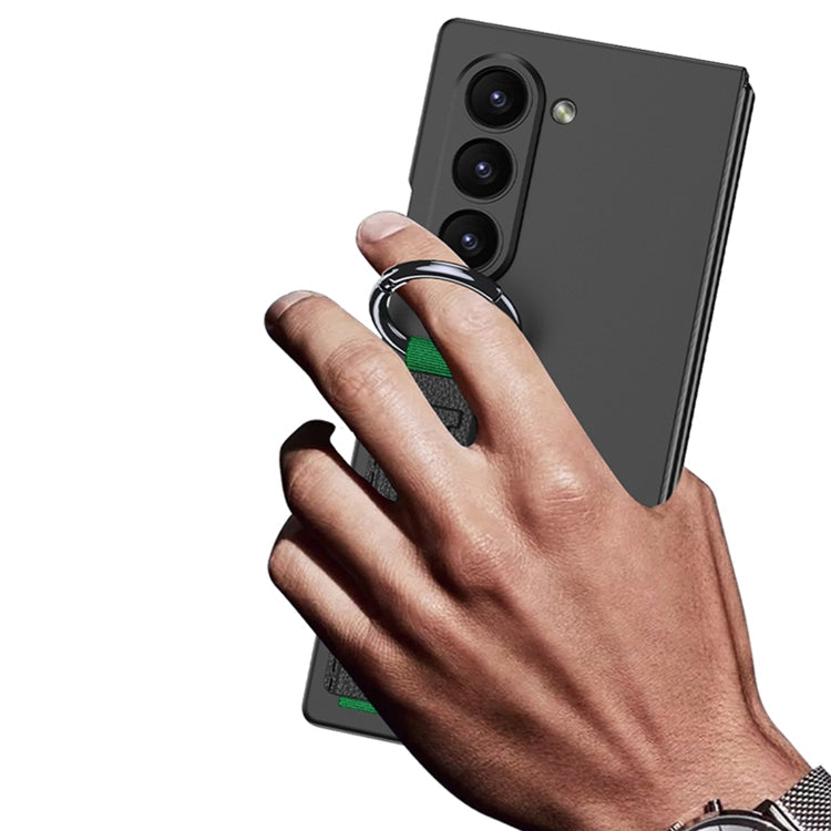 For Samsung Galaxy Z Fold6 GKK Integrated Accurate Hole Side Wrist Strap Ring Phone Case(Grey)