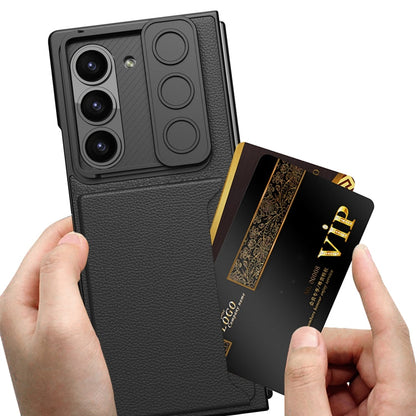 For Samsung Galaxy Z Fold6 GKK Integrated Ultra-thin Sliding Window Card Slot Phone Case(Green)