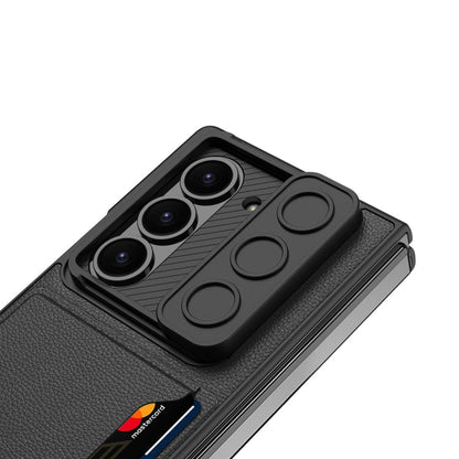 For Samsung Galaxy Z Fold6 GKK Integrated Ultra-thin Sliding Window Card Slot Phone Case(Titanium Gray)