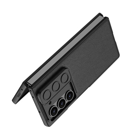For Samsung Galaxy Z Fold6 GKK Integrated Ultra-thin Sliding Window Leather Phone Case(Grey)
