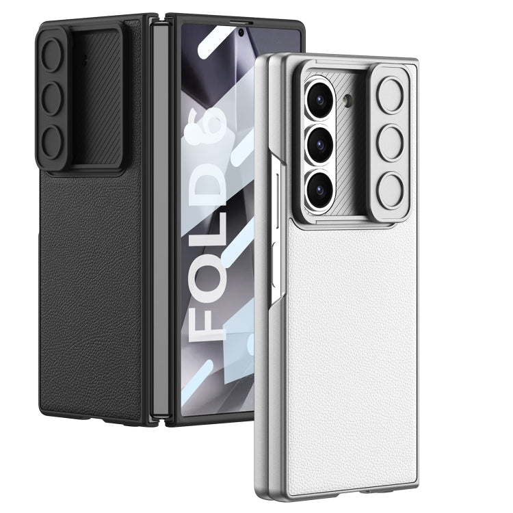 For Samsung Galaxy Z Fold6 GKK Integrated Ultra-thin Sliding Window Leather Phone Case(Grey)