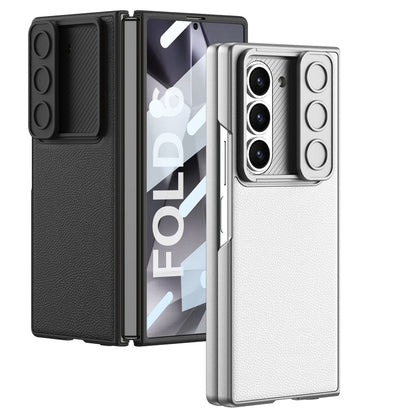 For Samsung Galaxy Z Fold6 GKK Integrated Ultra-thin Sliding Window Leather Phone Case(Grey)
