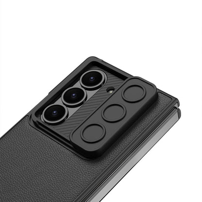 For Samsung Galaxy Z Fold6 GKK Integrated Ultra-thin Sliding Window Leather Phone Case(Grey)