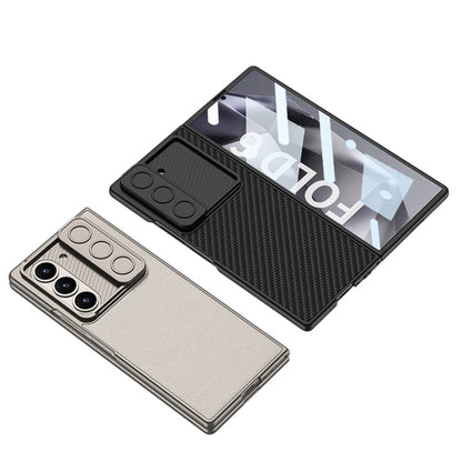 For Samsung Galaxy Z Fold6 GKK Integrated Ultra-thin Sliding Window Leather Phone Case(Grey)