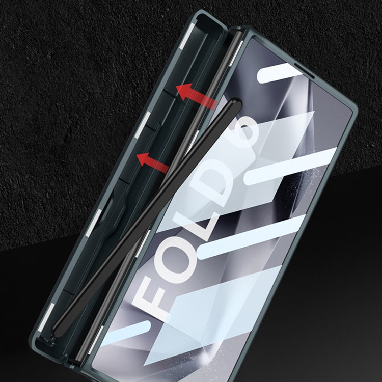 For Samsung Galaxy Z Fold6 GKK Integrated Magnetic Full Coverage Flip Phone Case with Pen Box, Not Included Pen(Silver)