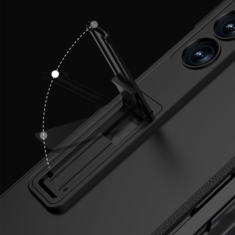 Pour étui de téléphone magnétique pliable à couverture complète anti-espion intégré GKK pour Samsung Galaxy Z Fold6 avec fente pour stylo, stylo non inclus (Gris Titane)