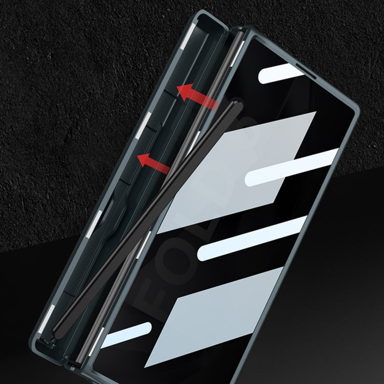 For Samsung Galaxy Z Fold6 GKK Integrated Anti Peep Full Coverage Magnetic Fold Phone Case with Pen Box, Not Included Pen(Grey)