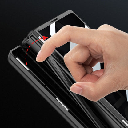 For Samsung Galaxy Z Fold6 GKK Integrated Anti Peep Full Coverage Magnetic Fold Phone Case with Pen Box, Not Included Pen(Silver)