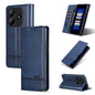 For Redmi Note 14 5G AZNS Magnetic Calf Texture Flip Leather Phone Case(Dark Blue)